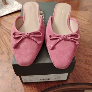 Suede Ballet Flat Slide - Ann Taylor